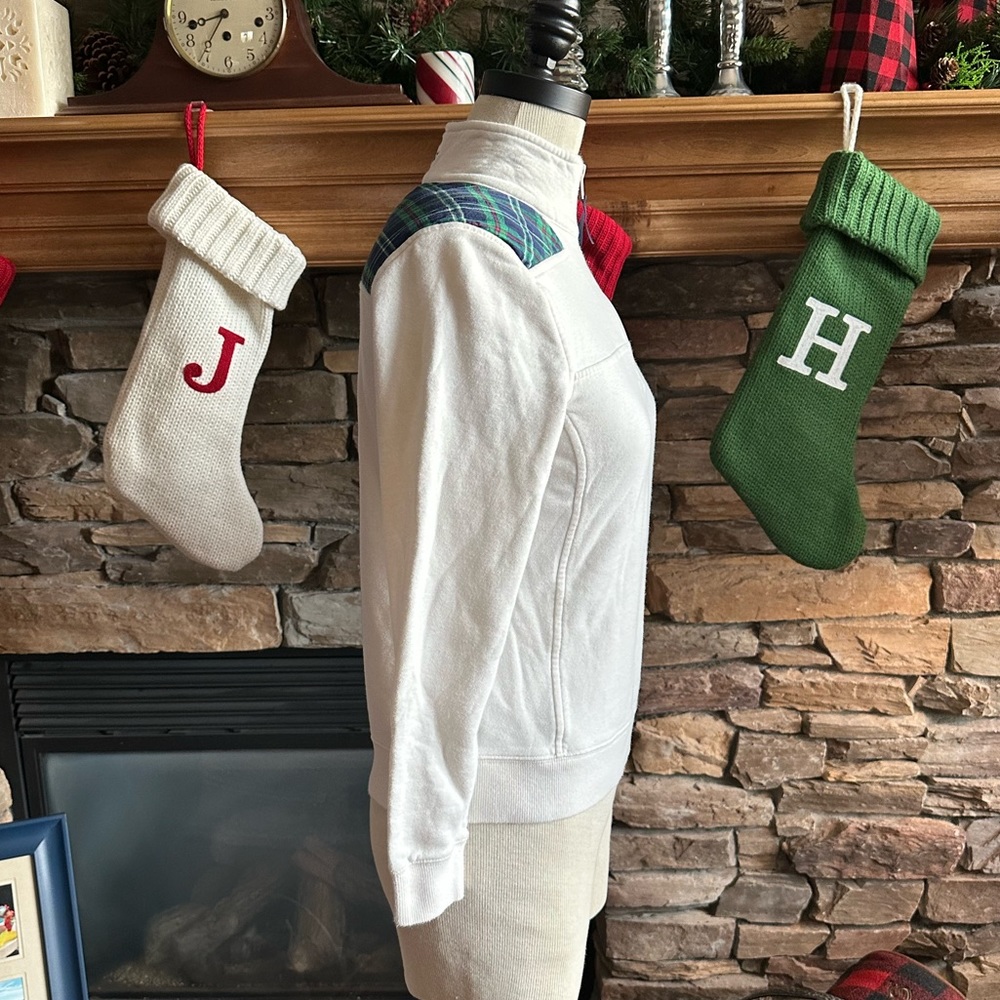 VINEYARD VINES 🐳 Ladies White with Plaid Yoke All Cotton Shep Shirt - Sz XXS - Picture 10 of 16